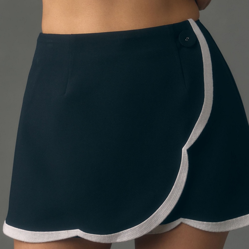 Maeve Scallop Trim Anthropology Skort Skirt Shorts